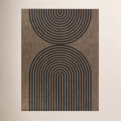 Sophia Black Brown Geometric Rug