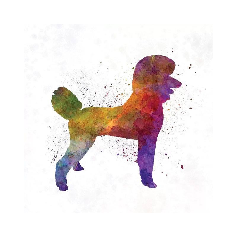 Poodle 01 In Watercolour by Paul Rommer - Wrapped Canvas Painting, 45.72 cm H x 45.72 cm W