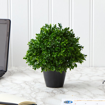 10in. Boxwood Topiary Artificial Plant UV Resistant (Indoor/Outdoor)