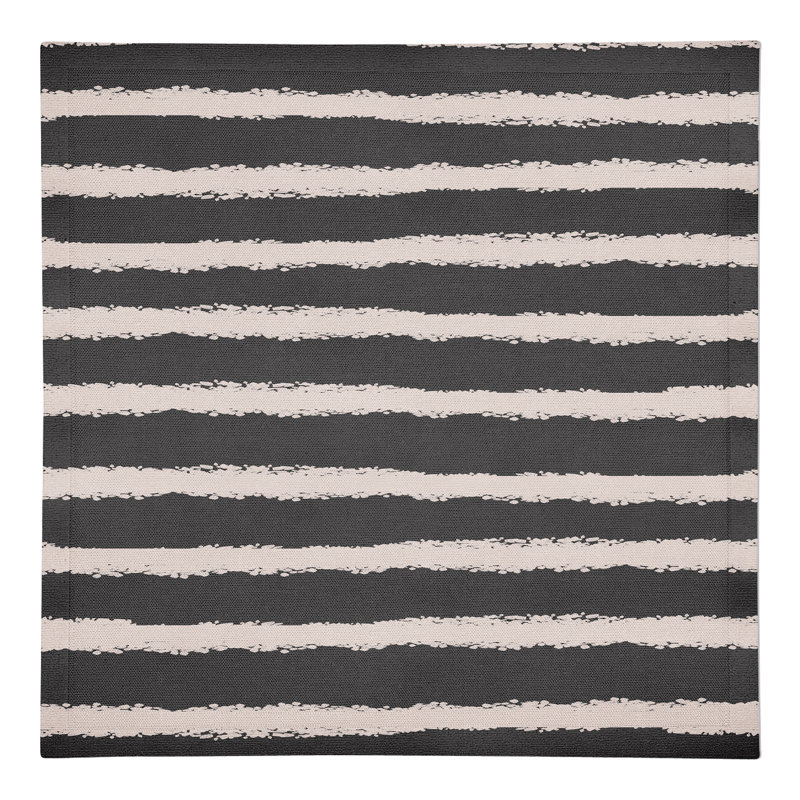 Serviette en coton 10 po, Noir/rose