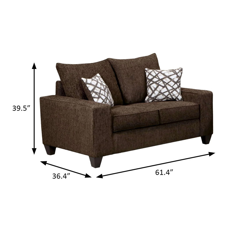Causeuse l 61,4 po contemporaine, chocolat