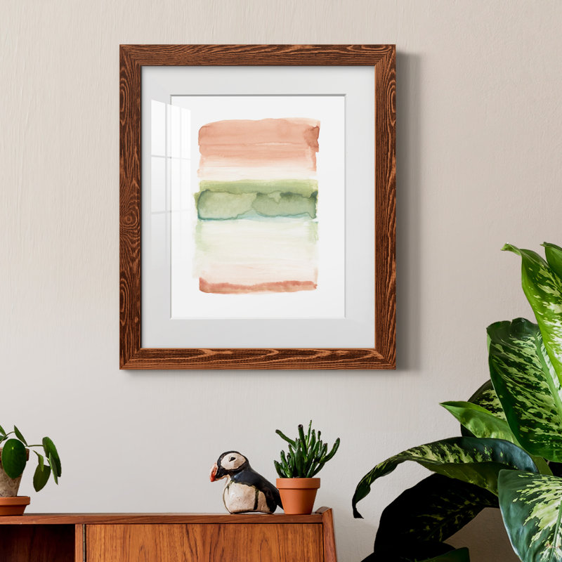 Skye II - Peinture encadrée sur papier, Papier avec cadre érable, H 20 po x l 17 po x P 1,5 po