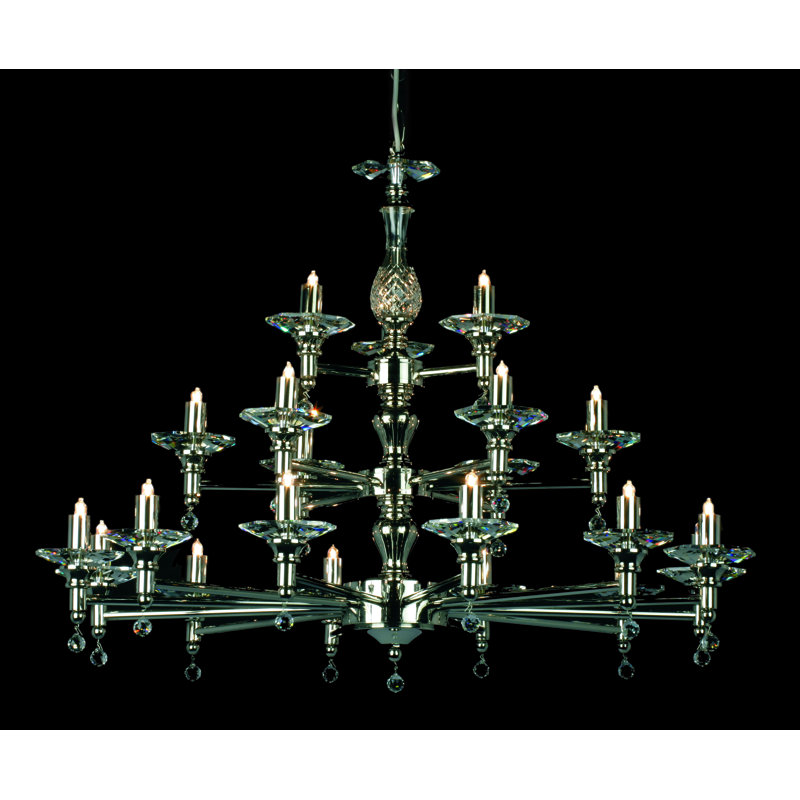 Windham 21 - Light Candle Style Chandelier, Nickel