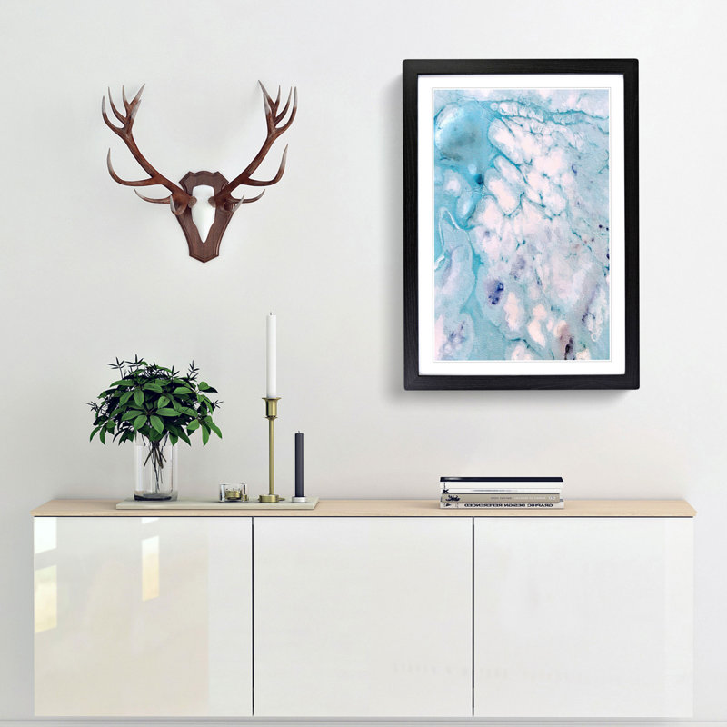 Time to Love in Abstract - Picture Frame Graphic Art Print, 50cm H x 35cm W x 2cm D, Black