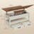 Coffee Table With Lift Tabletop, 2 Drawers, White-366979033