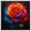 «Vibrant Multicolor Rose Splash», art mural contemporain imprimé, impression sur toile encadrée-126031156-126031153