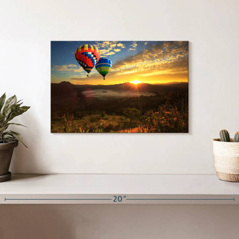 Montgolfières Mehar au lever du soleil, H 8 po x l 12 po