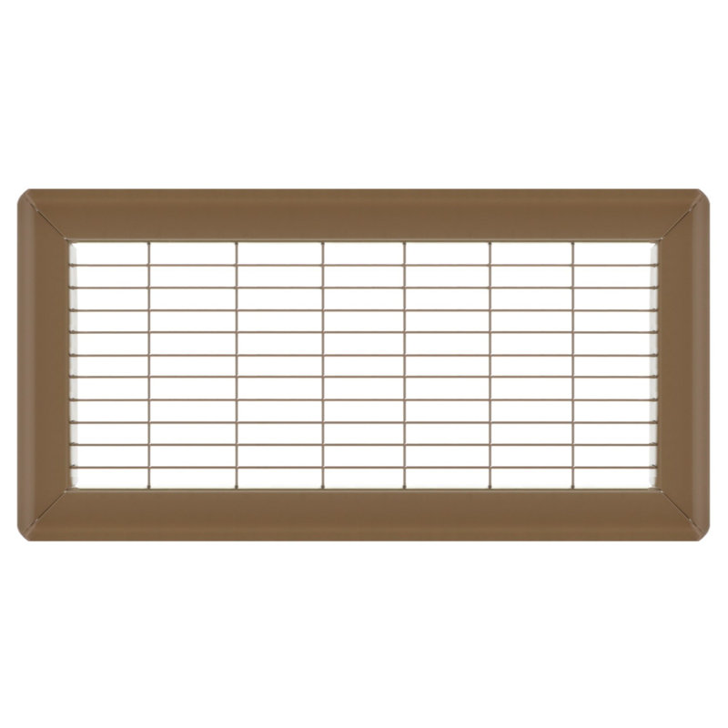 Gril de plancher brun de gros calibre, H 0,9 po x l 6 po x L 14 po