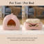 Lit pour chat Crystella pour chat d'intérieur, chat 2 en 1 avec coussin amovible lavable-438360720-438360734