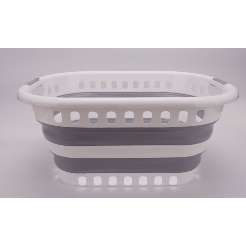 Panier à linge en plastique avec poignées