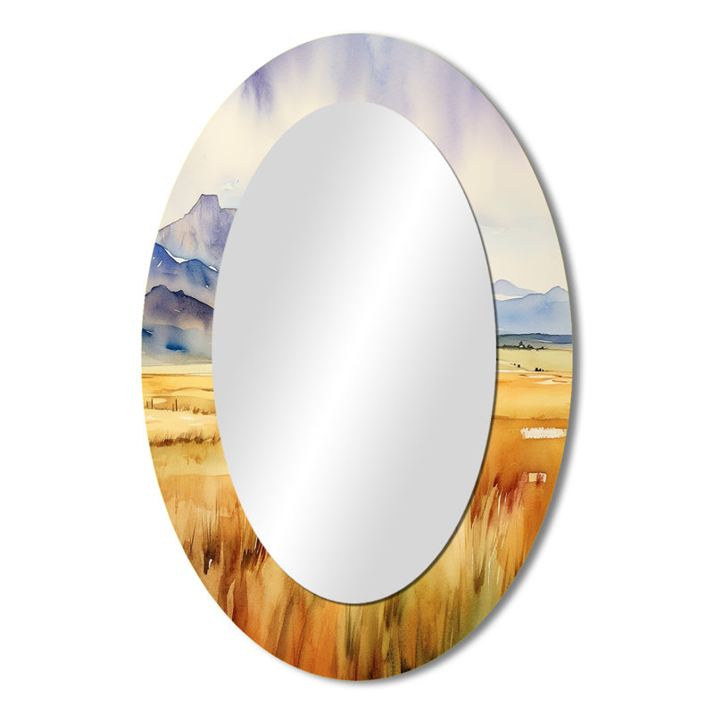 Miroir décoratif ovale sur métal Wyoming, 36 po x 24 po