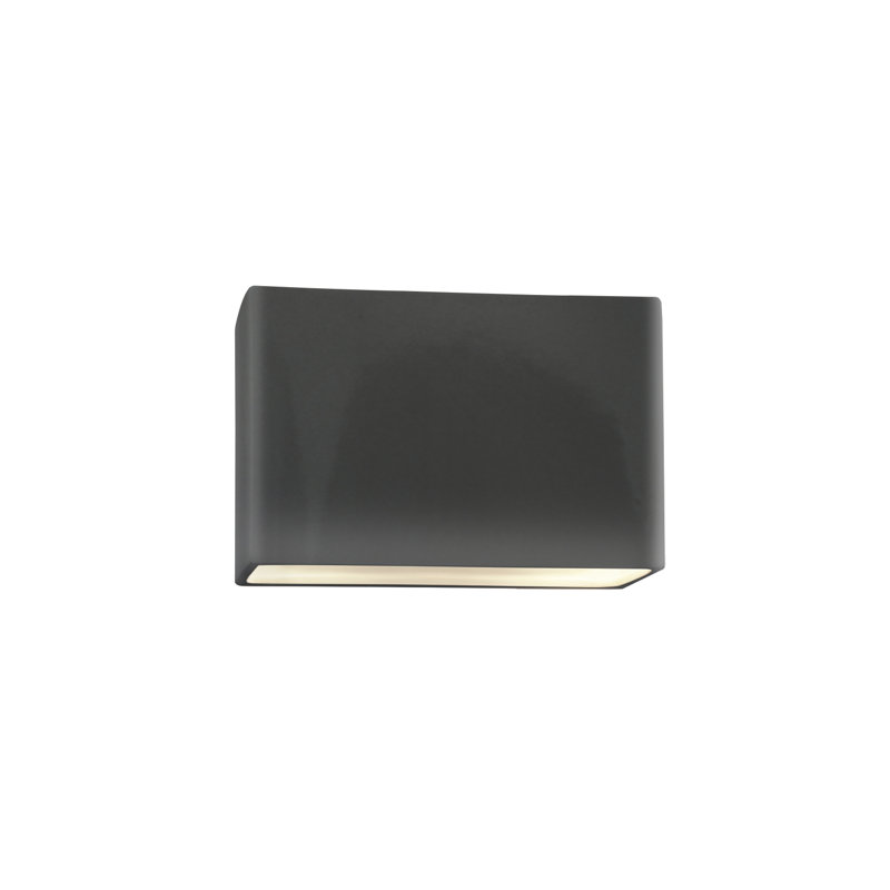Plafonnier encastré d'extérieur à DEL à 2 ampoules H 10 po Charlottee, Gris brillant, H 6 po x l 10 po x P 4 po, Non