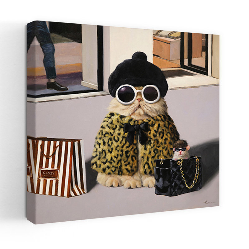 Art urbain contemporain pour chat, H 24 po x l 24 po