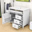 Meuble-lavabo compact autoportant avec rangement réglable, 4 tiroirs et lavabo en céramique-130039907