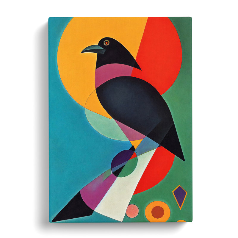 Zuccaro Raven Bird Abstract Vol.3 - Wrapped Canvas, 60cm H x 40cm W