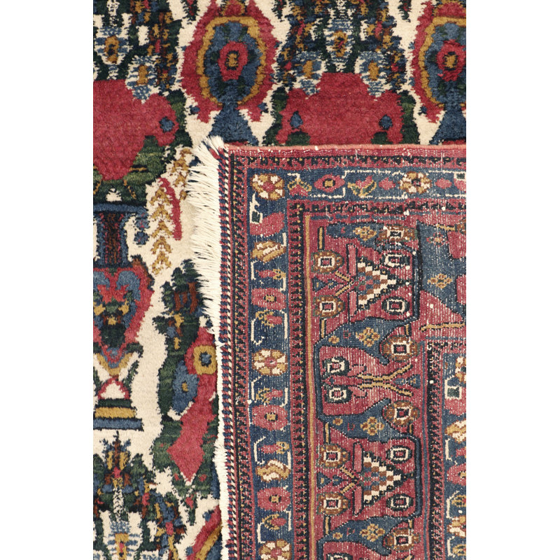 One-of-a-Kind Afshar Floral Hand-Knotted 8' 7" X 11' 8" Wool Multi Area Rug