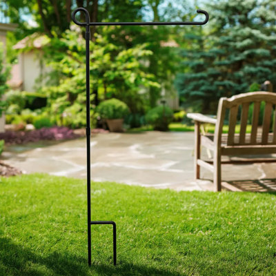 Garden Flag Holder Stand, Weather-resistant Metal Yard Flag Pole With Clip And Stopper
