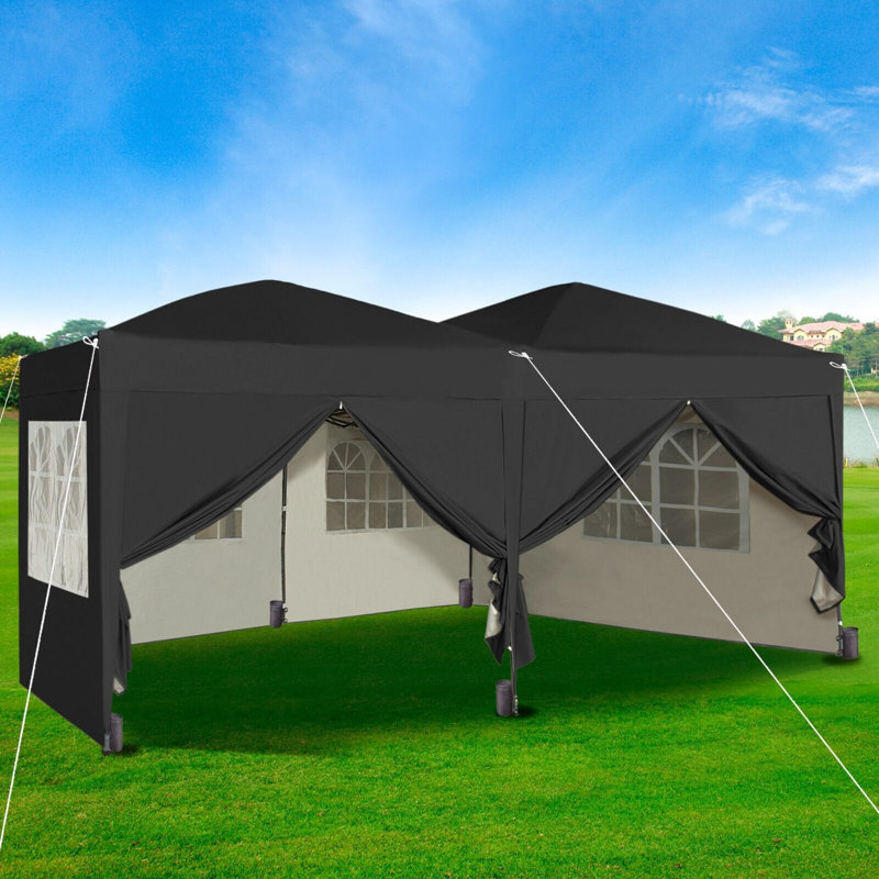 Alanie 6m x 3m Pop Up Gazebo, Black