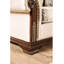 Chaise d'appoint Catie, accoudoirs roulés beiges, têtes de clou, bois massif brun cerise