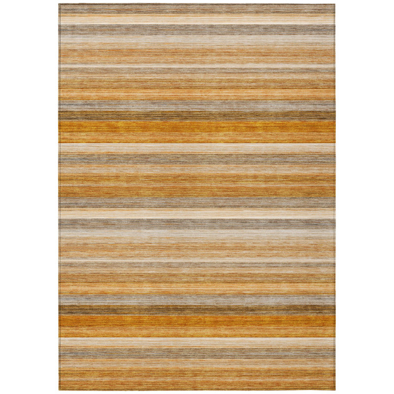 Kinslee Washable Striped Indoor / Outdoor Rug, Rectangle 9' x 12'