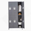 6 casiers en métal H 72 po avec serrure pour les employés, armoire de rangement, gris