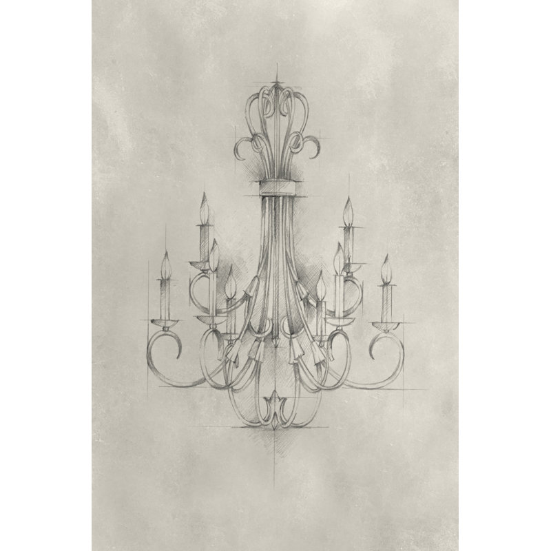Chandelier Schematic IV by Ethan Harper - Wrapped Canvas Print, 46cm H x 30cm W x 3.8cm D