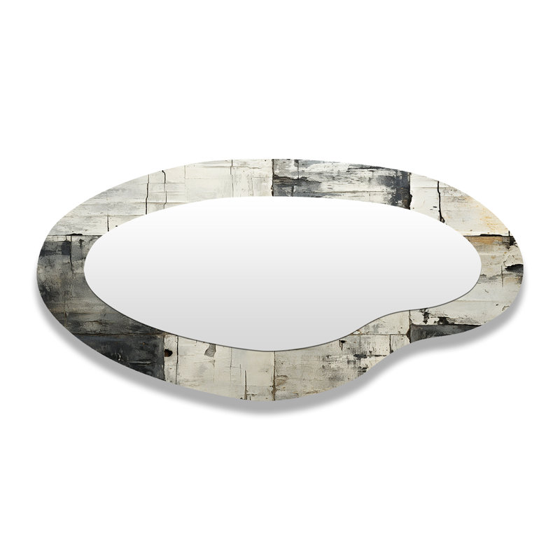 Miroir mural géométrique gris géométrique à carreaux abstraits II