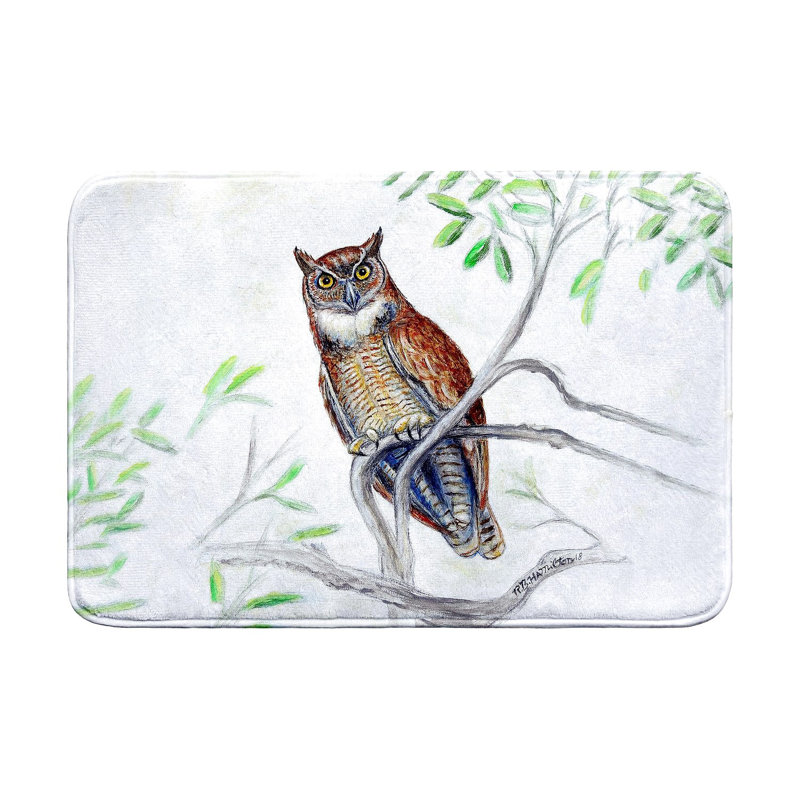 Tapis de bain Great Horned Owl, Simple - L 24 po x l 36 po