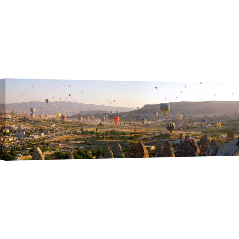 Air Balloons In Göreme, Cappadocia, Turkey by Pangea Images - Wrapped Canvas Print, 40cm H x 120cm W x 4cm D