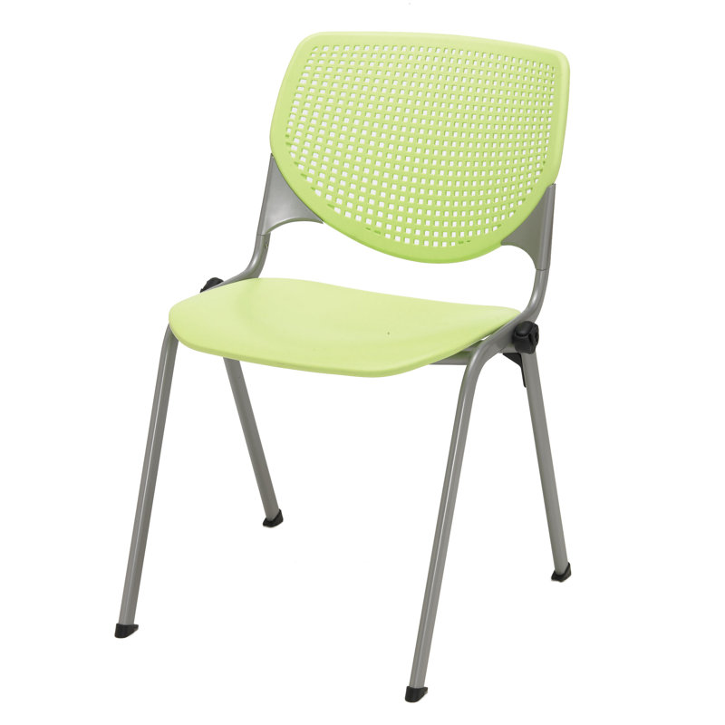 Chaise empilable sans accoudoirs Kool, Vert lime, Poudre noire, Vert lime