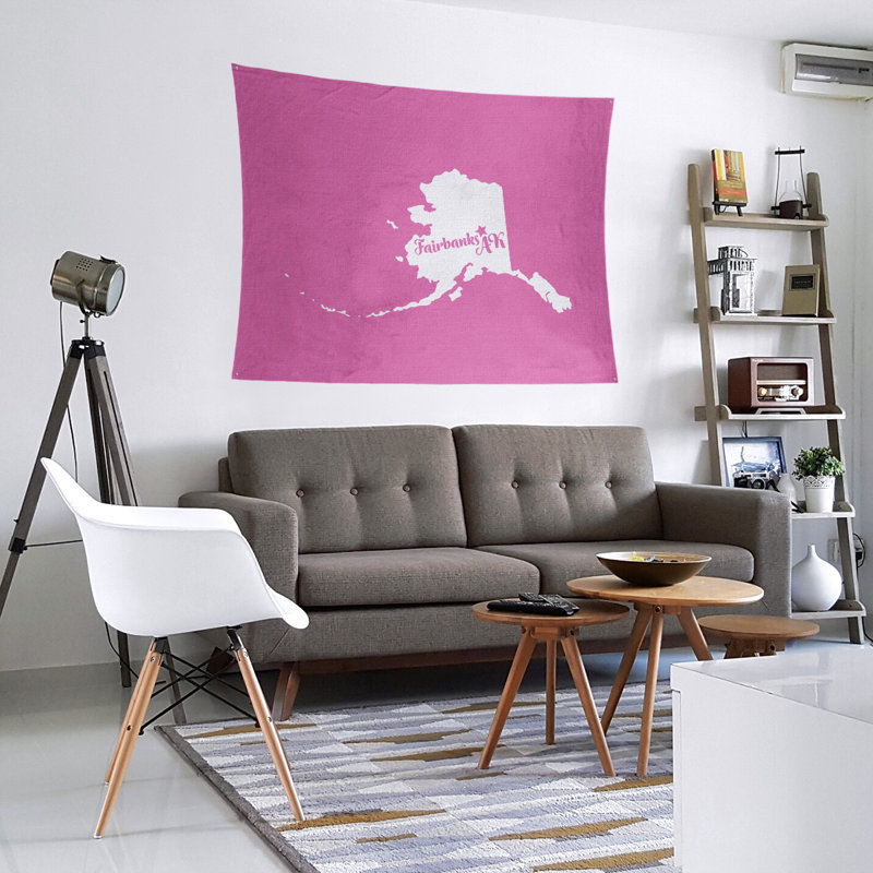 Tapisserie murale alaska fairbanks, Rose, H 51 po x l 60 po