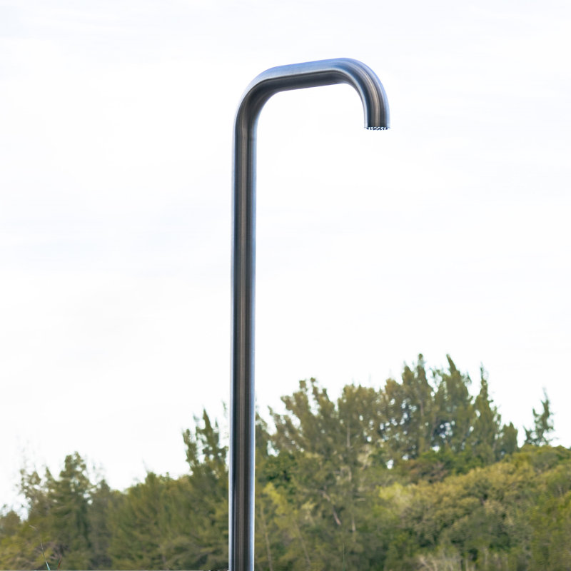 Douche extérieure autoportante avec lave-pieds, Brossé