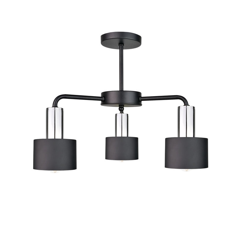Semi Flush Mount, Black/Chrome
