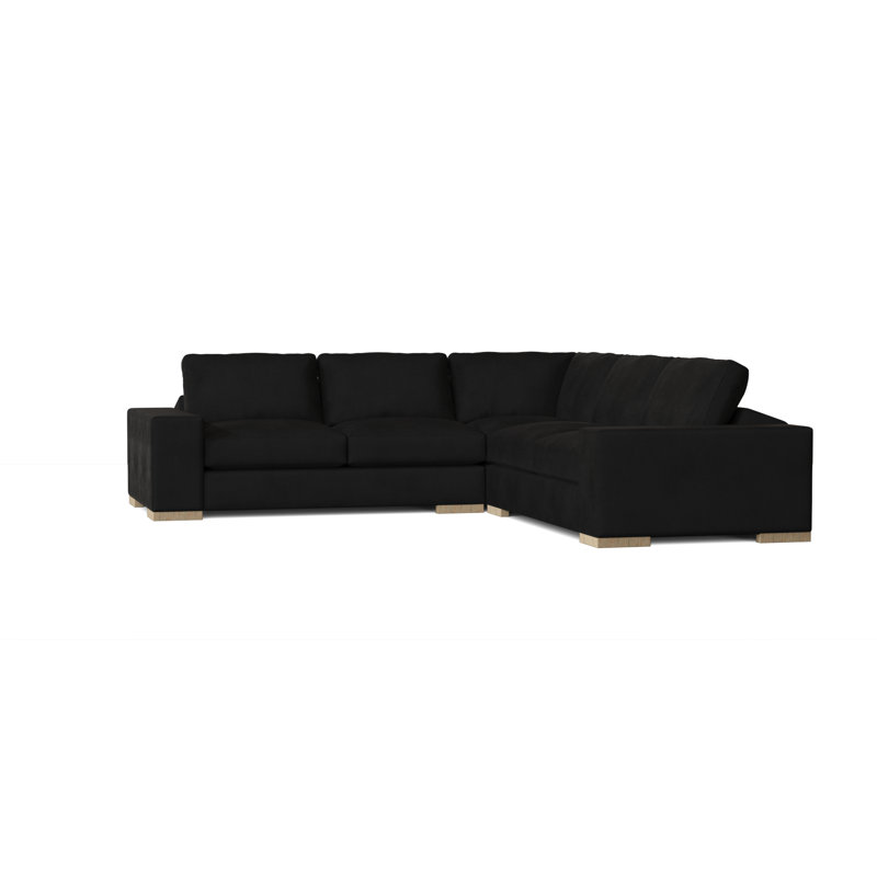 Canapé modulaire Brann de 120 po de largeur Brann, Velours noir, Noir