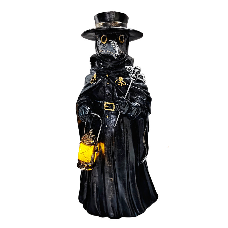 Figurine de maison effrayante à DEL 8 po Plague Doctor
