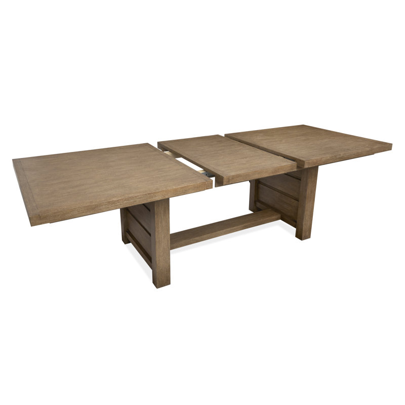 Table de salle à manger extensible à tréteaux avec 4 chaises d'appoint rembourrées et banc, 6 pièces: table, 4 chaises, banc