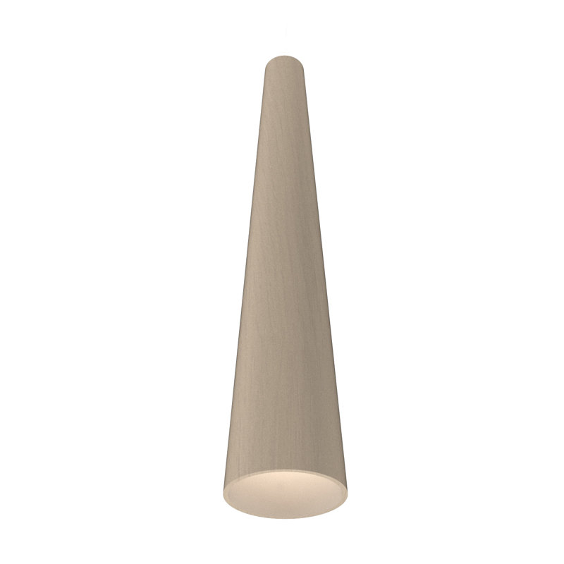 Luminaire suspendu conique à 1 lumière Cônico, 27.56" H x 4.33" W x 4.33" D, Organic Cappuccino, Cappuccino biologique