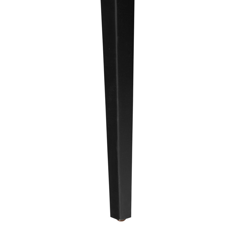 Side Chair in Charcoal, Polyester/Leather Palermo Black, Black