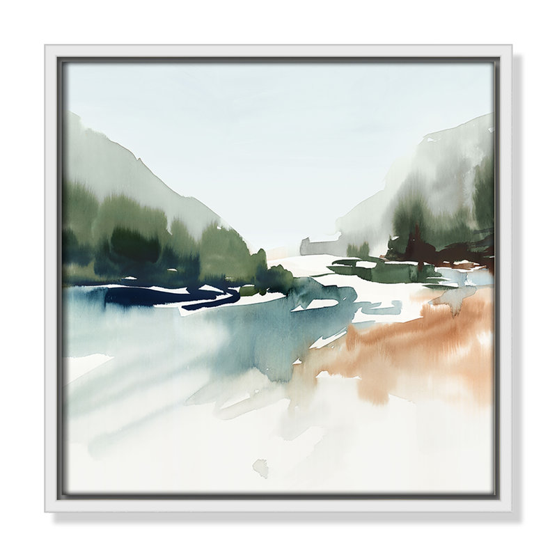Harmonious Lake - Square Version Print par Isabelle Z, Blanc, H 13,5 po x l 13,5 po