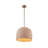 2-Light Matte Brass Convertible Chandelier with Cream Rattan and Bamboo Shade