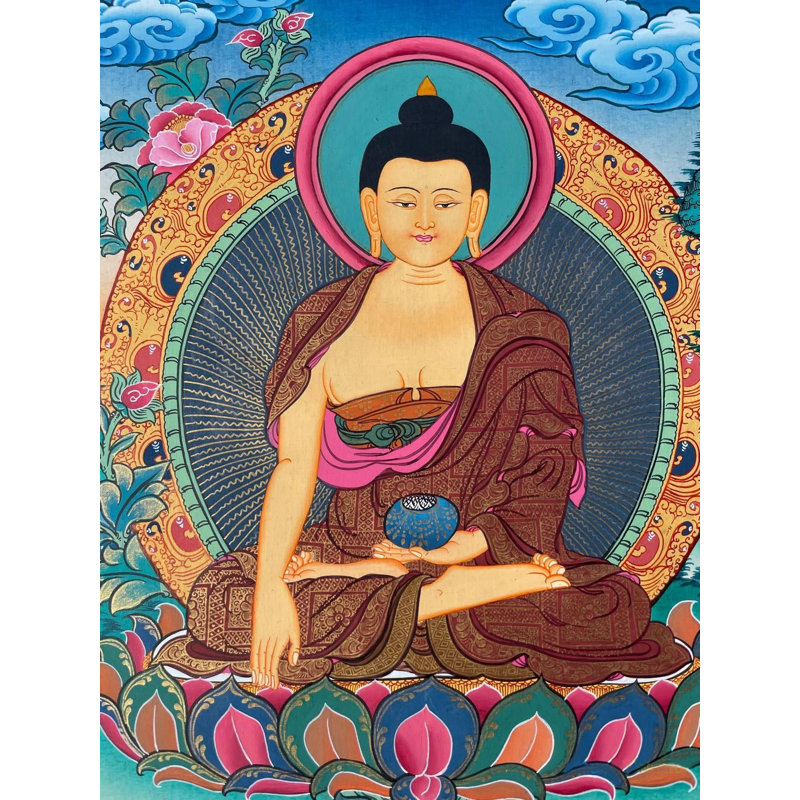 Bouddha Shakyamuni Thangka (Thangka sans brocart)