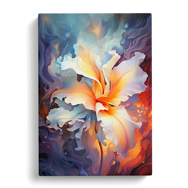 Orchid Flower Futurism - Wrapped Canvas, 76cm H x 50cm W x 3cm D