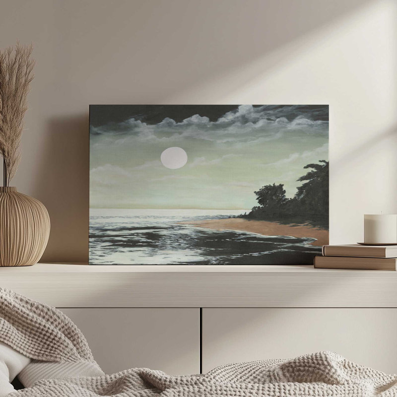 «Descendant Moon I» par Michael Willett, reproduction d'art sur toile, Noir, H 12 po x l 18 po