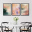 Vert, rose, triptyque, abstrait, moderne, coloré, coups de peinture-101791712-101791714