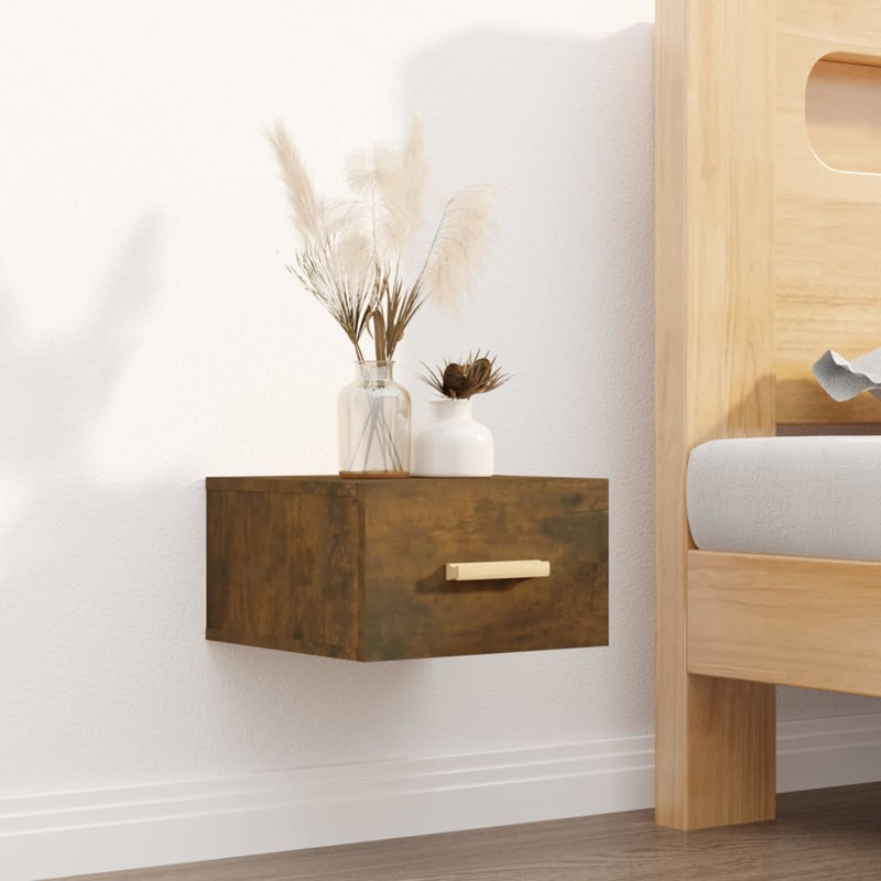 Santucci 35cm W Manufactured Wood Bedside Table, Espresso, Individual