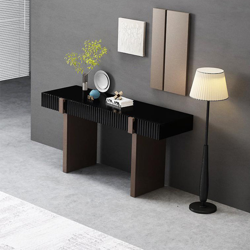 Console Modern Minimalist Art, H 35,43 po x l 62,99 po x P 15,75 po, Noir, Brun