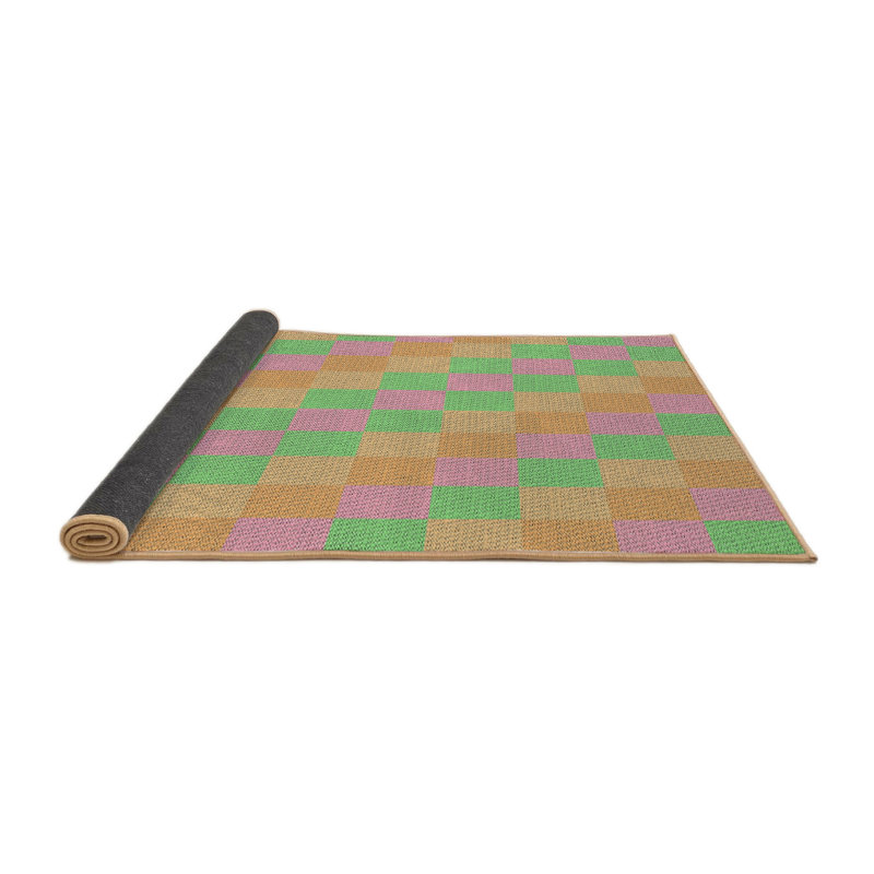 Tapis rose motif/brun/vert Wellfleet, Rond 7 pi