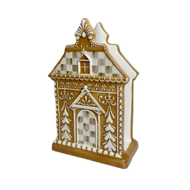 Mocha Check Gingerbread Napkin Holder