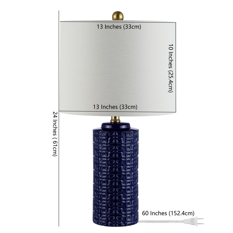 Ensemble de lampes de table en céramique Henrietta , Bleu marine