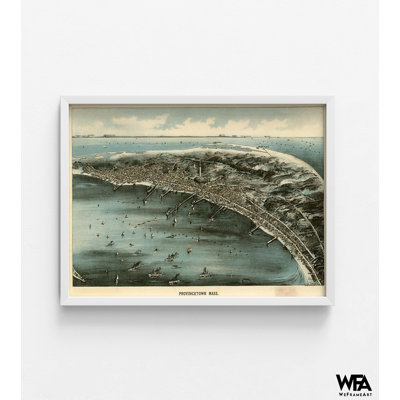 «Harbor with Ships» à Provincetown-Massachusetts, 1910, vue d'oiseau, reproduction d'art nautique, art mural du Massachusetts